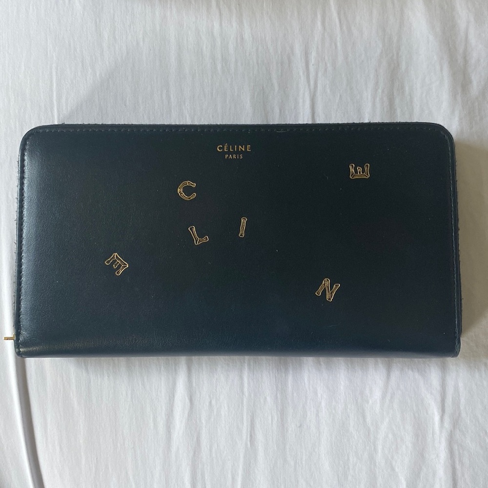 Celine black leather wallet NEW with tag